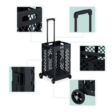 Relaxdays Folding Shopping Trolley