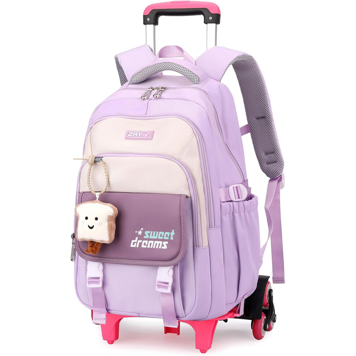 Шкільний рюкзак-роликовий для дівчаток-підлітків, 36L, зелений (фіолетовий)