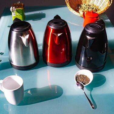 Електричний бездротовий чайник Hagen HA5525-RED червоного кольору, 1.8L з нержавіючої сталі