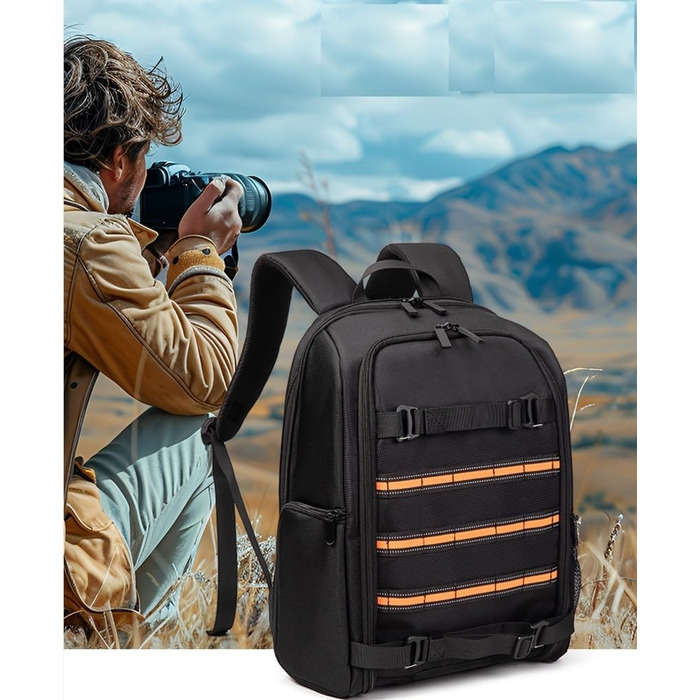 Рюкзак для камери Horfccid 23L, сумісний з DSLR, ноутбуком 15.6'' та штативом (Чорний)