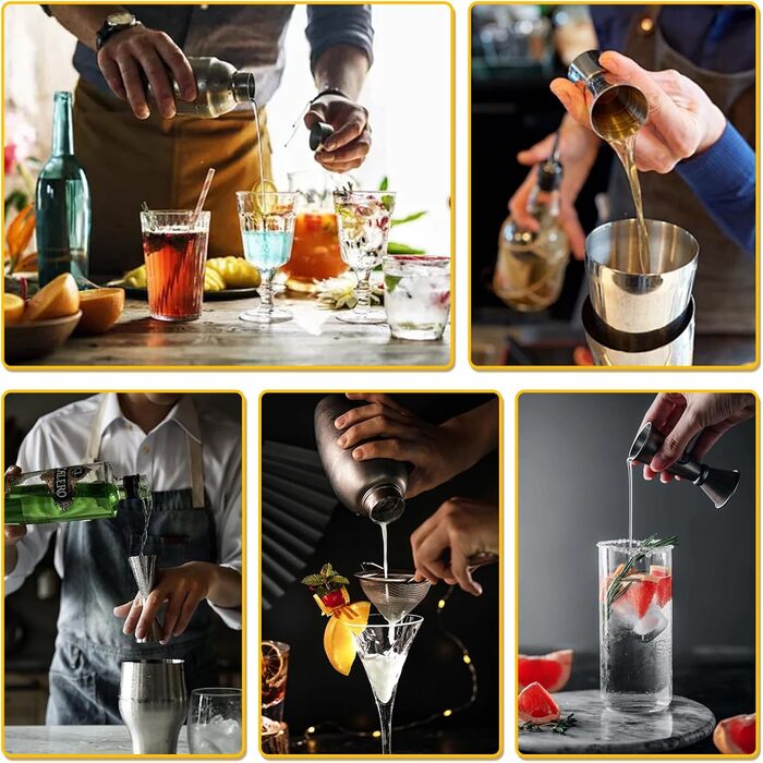 Набір для приготування коктейлів, 10 предметів, нержавіюча сталь, 750 мл, барменський набір з аксесуарами, для бару, вечірки, подарунок для чоловіків
