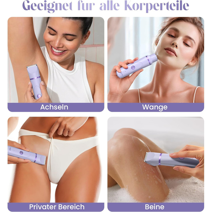Електричний жіночий епілятор для тіла та обличчя, для інтимної зони, USB, фіолетовий