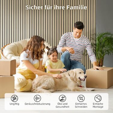 Акустичні 3D-панелі JAMELO з шпоном горіха, самоклеючі стінні панелі для декору стін та стелі, 10 шт. (30x15x1.2 см), колір волоський горіх