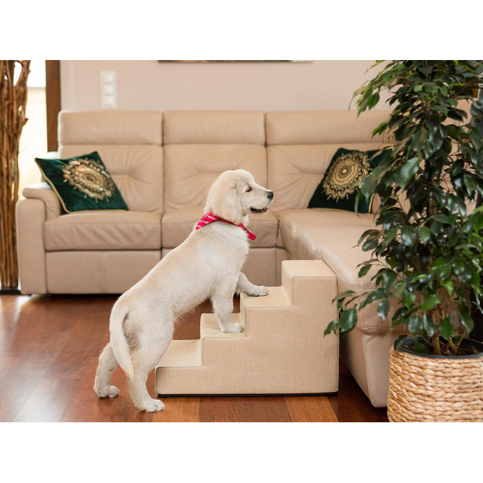 Сходинка для собак та котів Tiertreppen - пандус з 4 ступенів, висота 40 см, бежевий