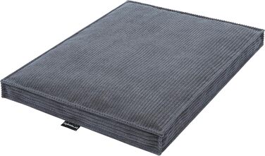 MyBestBuddy Visco Dog Bed M with POSO-Cord fabric, featuring Visco foam and comfort foam flakes, washable at 40°C - Dog bed/pet bed for small dogs, 70 x 50 cm (120x80 cm, Grey)
