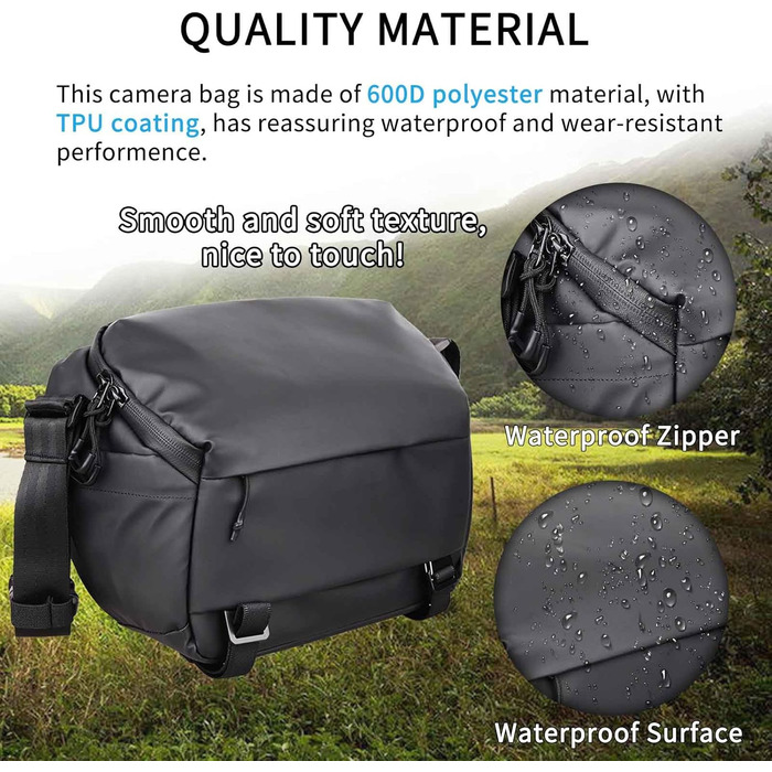 Сумка для камери INNOREL CB0611, 6 л, зелена. Сумка для фотографа, водонепроникна, з кріпленням для штатива, модульні вставки