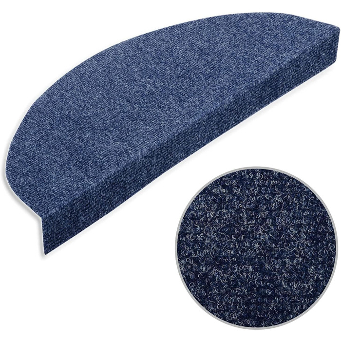 Сходинкові килимки Casa Pura Textilfaser - 15 шт. Самоклеючі, для внутрішнього використання, Leipzig, напівкруглі