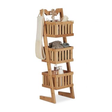 Relaxdays Bamboo 3-Basket Set