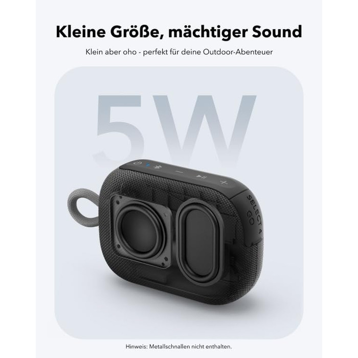 Soundcore Anker Select 4 Go: Портативна Bluetooth колонка, IP69, 20 годин роботи, водонепроникна, плаваюча, чорна