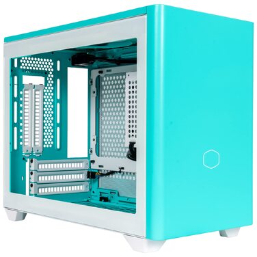 Корпус Mini-ITX Cooler Master MasterBox NR200P Caribbean Blue з загартованим склом, вертикальним кріпленням GPU та покращеною вентиляцією
