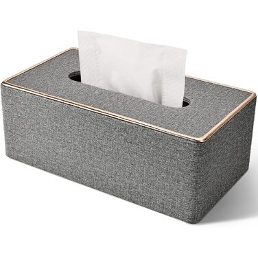 Скляниця для серветок Rarapop з PU-шкіри, сіра - органайзер для ванної, тумбочки, офісу