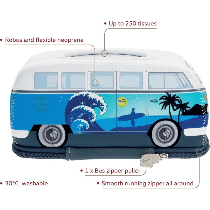 Диспенсер для паперових серветок BRISA VW Collection Volkswagen T1 Bulli Bus (Surf/Blau), 24 см