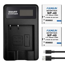 Акумулятор Casio NP-40 1500mAh (2 шт) + Зарядний пристрій LCD для фотоапаратів EX-Z1000, EX-Z1050, EX-Z1080 та ін.