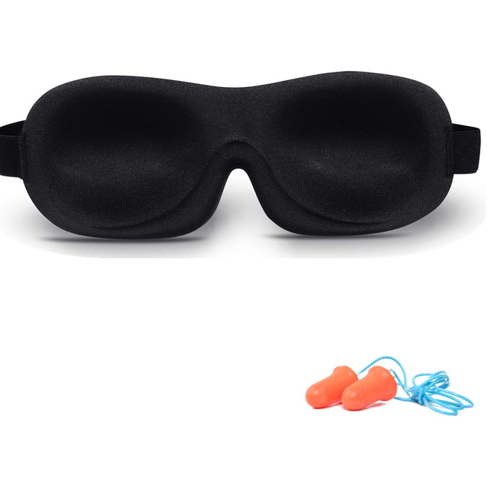 Маска для сну Trilancer 3D з Memory Foam та шумоізоляційними вкладами, для чоловіків та жінок | Абсолютна темрява
