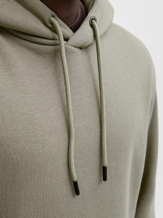 Чоловічий худі з каптуром JACK & JONES Mae однотонний, світло-сірий меланж (розмір XS, колір Vetiver)