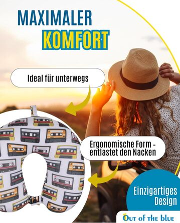 Подушка для шиї з мікрогранулятом - компактна подушка-воротник для подорожей, 30x30 см, ергономічна для літака та поїзда