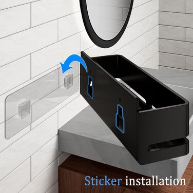 Набір полиць для ванної кімнати (5 шт.) з мильничкою та тримачем для зубних щіток, без свердління, для ванної та кухні (Сірий/Чорний)