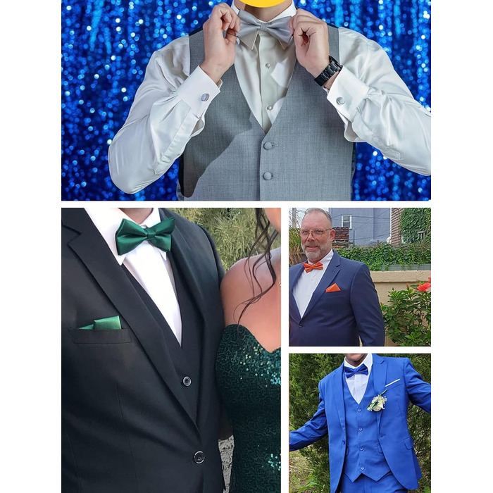 Набір краватка-метелик, запонки та хустинка Alizeal для чоловіків, оливковий колір