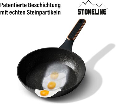 STONELINE 11-Piece Pan and Pot Set, Pot Set with Lids, Induction Cookware Pan, Suitable for All Cooktops, Cookware Set with Non-Stick Coating with Real Stone Particles, Color: Cream