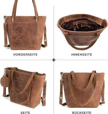 Сумка жіноча шкіряна через плече Berliner Bags Verona вінтажний стиль, велика сумка-шопер з YKK блискавкою, колір верблюжий