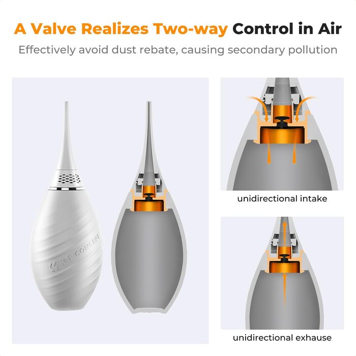 Набір для чищення фото- та відеокамер K&F Concept 10-в-1: об'єктиви, смартфони, сенсори. З мікрофіброю, продувальником та рідиною для чищення.