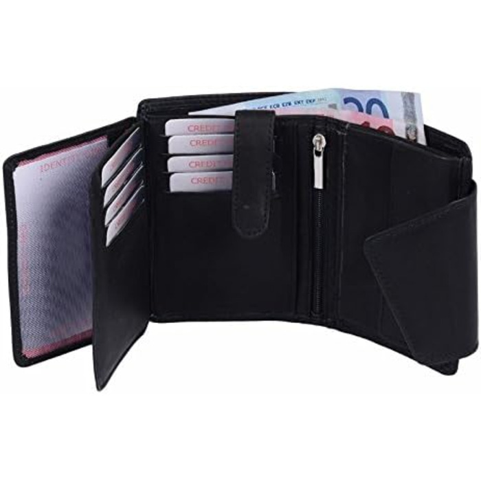 LEAS Ladies' Exchange in portrait format with RFID protection, genuine leather, black Ladies' Collection