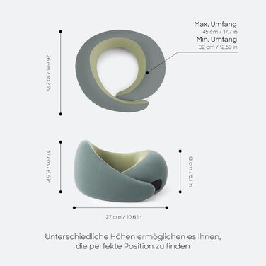 Подушка для шиї Ostrichpillow Go з Memory Foam, ергономічний дизайн 360º, для подорожей, з чохлом з модалю (Forest Snooze)