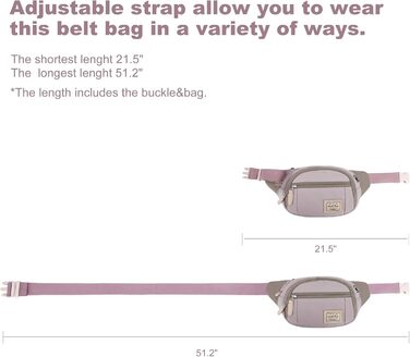 Wind Took Stylish Large Waist Bag/Fanny Pack/Chest Bag/Phone Pouch with Headphone Port for Travel, Hiking, Outdoor, Running - Women, 35x7.5x15cm (Deep Purple)