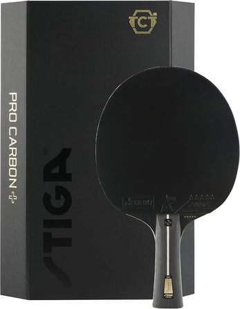 Тенісний стіл STIGA Pro Carbon + для професійних гравців – схвалено ITTF, технологія Touch Carbon – покращена швидкість, контроль та комфорт – чорний/червоний, одиночний