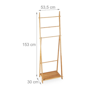 Relaxdays Bamboo Towel Rack, 4 Bars