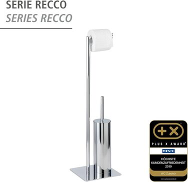 Набір для туалету WENKO Recco: тримач туалетного паперу та щітки, нержавіюча сталь, хром