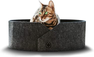 Кігтеточка для котів Owen XL – діаметр 50 см, сірий, філц, з картонною основою