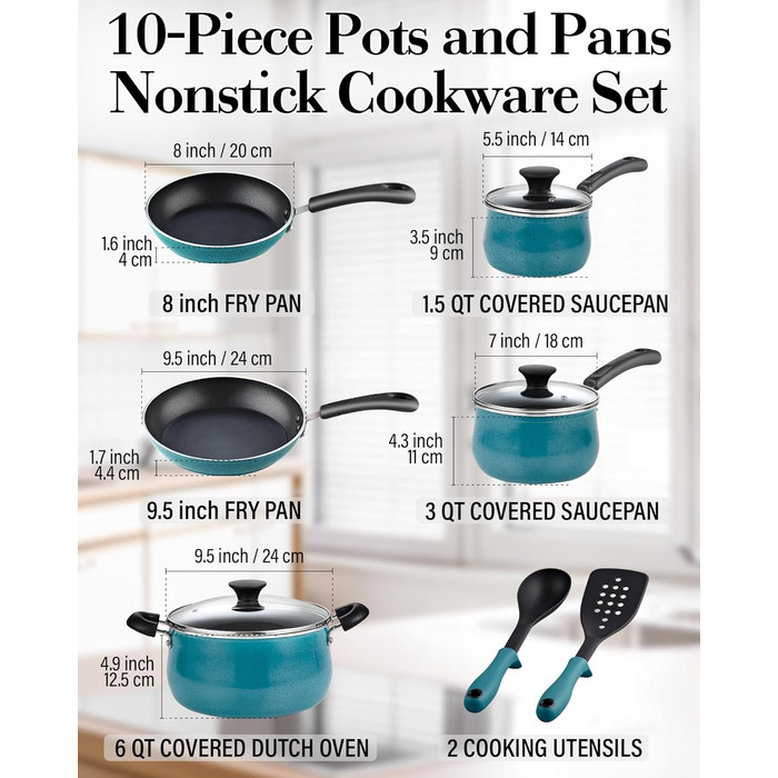 Набір сковорідок Cook N Home з антипригарним покриттям, 3 шт, 20.3/24.9/27.9 см, для індукційних плит, мраморно-червоні, універсальні, преміум-якість