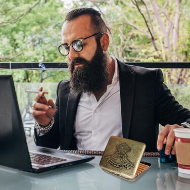 Елегантне металеве тютюнотримач для 20 сигарет, вінтажний дизайн, золотий колір