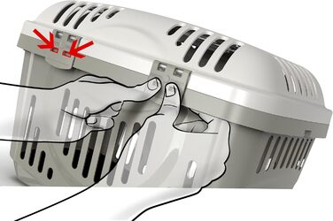 Транспортний бокс для котів Transportbox Katze Open Top - блакитний, 49 x 34 x 32 см