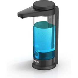 AIKE Automatic Soap Dispenser with Infrared Sensor 500ml, Black Wall-Mounted Automatic Soap Dispenser with USB Charging Function
