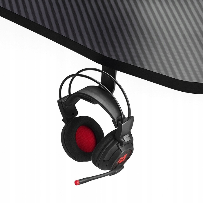 Ігровий комп'ютерний стіл з LED-підсвіткою, сучасний геймерський стіл, 140 см, чорний