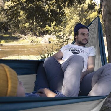 Гамак Naturehike Doppelhängematte ультралегкий для кемпінгу, подвійний, сірий - комфортний гамак для саду, пляжу, лісу