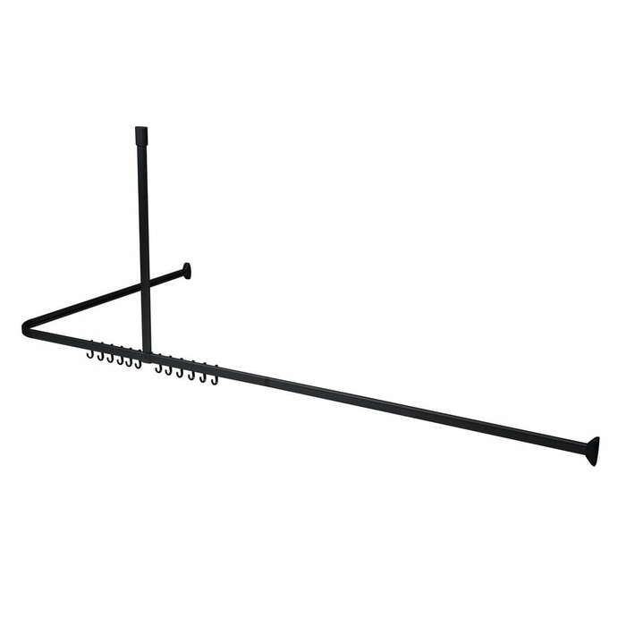 Кутовий шторний карниз для душу Sealskin 50-90 x 16 мм, чорний