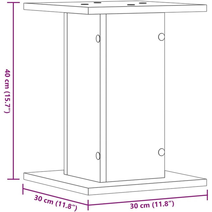 Підставка для колонок vidaXL, 2 шт., 30x30x40 см, чорний ДСП, для Hi-Fi, домашнього кінотеатру, покращення звуку