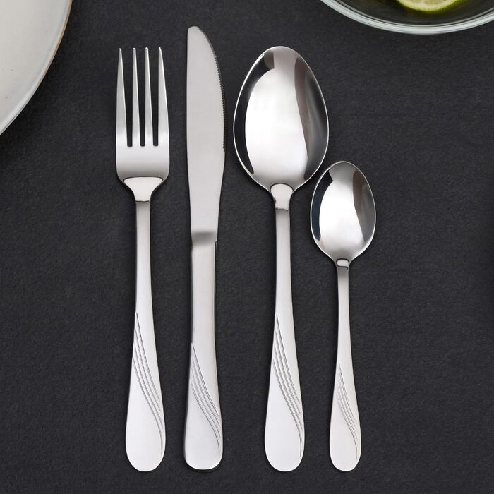 GRÄWE Cutlery Set for 6 People, Stainless Steel, Table Cutlery Set 24-Piece, Nickel-Free, Rust-Proof, Hand-Polished, Dishwasher-Safe - Stralsund Series