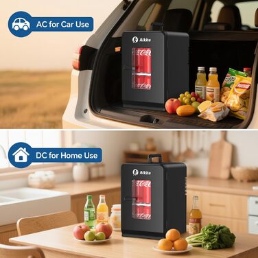 Міні холодильник 2 в 1 з охолодженням та нагріванням, 15L, 12V/220V, для дому, авто, офісу, чорний