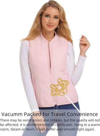 Жіноча степна жилетка Fuinoth з рифленим коміром, світло-рожевого кольору (XXL)