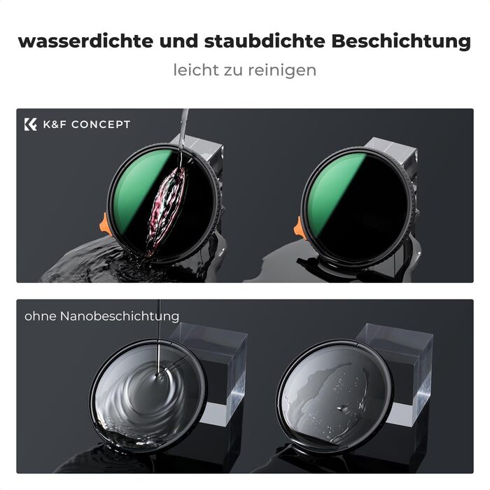 Фільтр ND Variabler K&F Concept Nano-X 67mm - Графільтр ND2-400 (1-9 Stop) з сумкою