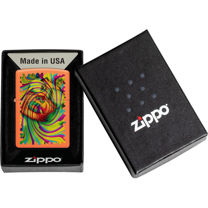 Запальничка Zippo з окулярами, матова, помаранчева