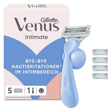 Жіноча бритва Gillette Venus для зони бікіні, сіро-блакитна (1 ручка + 5 змінних касет)