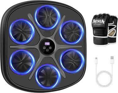 Музична боксерська машина JUOIFIP для дітей та дорослих, Bluetooth бокс-автомат з рукавичками, електронна боксерська машина для домашнього фітнесу та тренувань в приміщенні