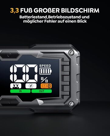 YaberAuto 6000A Powerbank для запуску двигуна авто, 12V, 10.0L бензин/9.0 Diesel, LCD, 450 Lumen, YA100