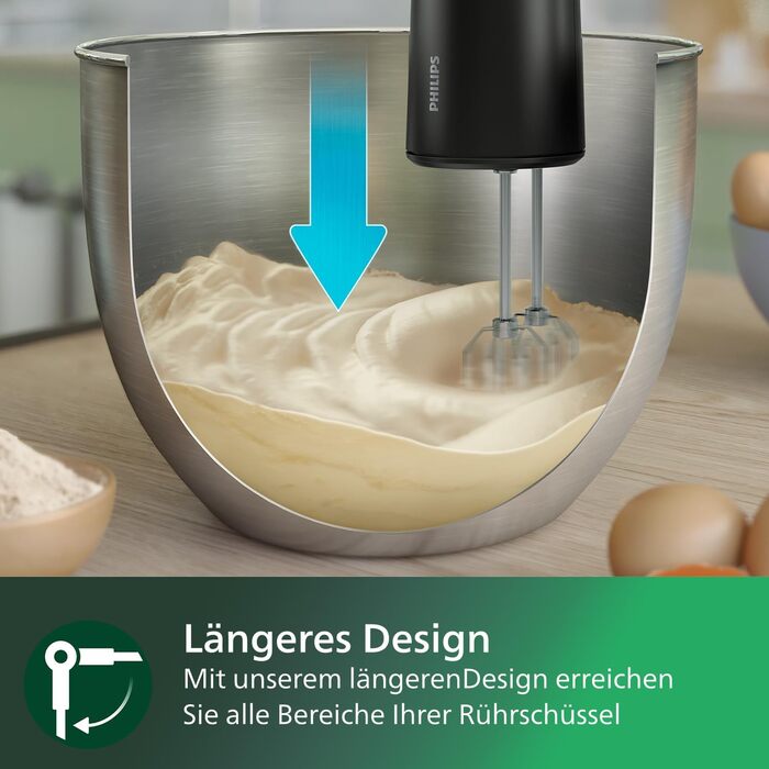 Philips Handmixer 5000 Series, 3-in-1 Hand Mixer, Powerful Motor (500 W), Smart Storage Cup, 5 Speed Settings, Anti-Splash Guard, Black (HR3781/20) 3-in-1 Hand Mixer, Immersion Blender, Chopper