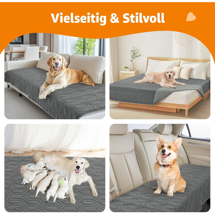 Водонепроникний плед для собак Pick for Life: захист дивану та ліжка. Плед для тварин, 97 x 190 см, придатний для прання. Підходить для собак та котів.